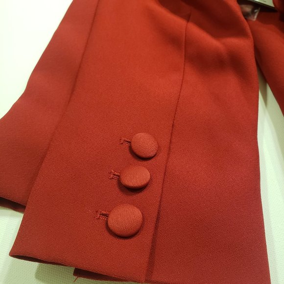 Laundry blazer Shelli Segal Red size 12 Blazer Satin Ruffle nwt - Picture 5 of 10